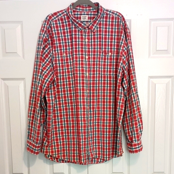 Old Navy Red and White Casual Button Down Shirt 3XL - Picture 1 of 12